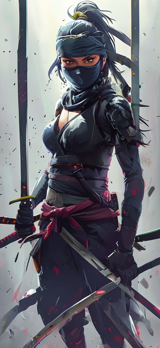 Bad Ass Ninja With Swords Anime Wallpaper