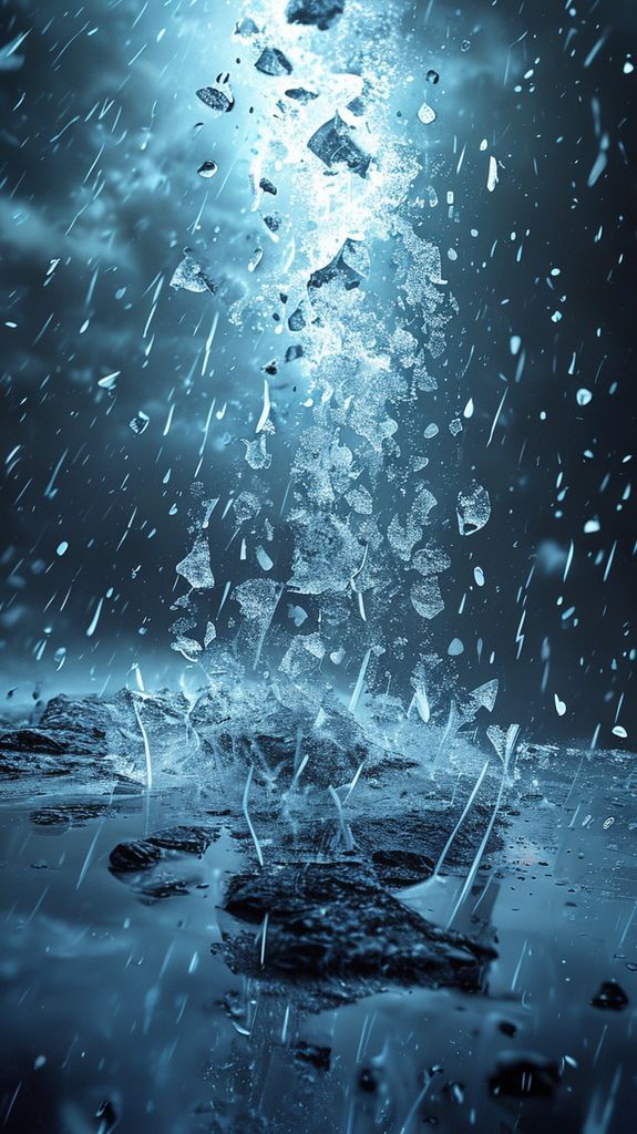 Hailstorm Dramatic Ice Falling Dark Photorealistic Wallpaper