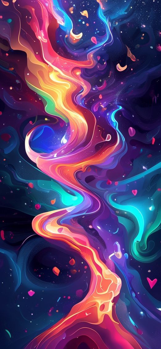 Northern Lights Abstracted Flowing Ribbons Digital art Wallpaper