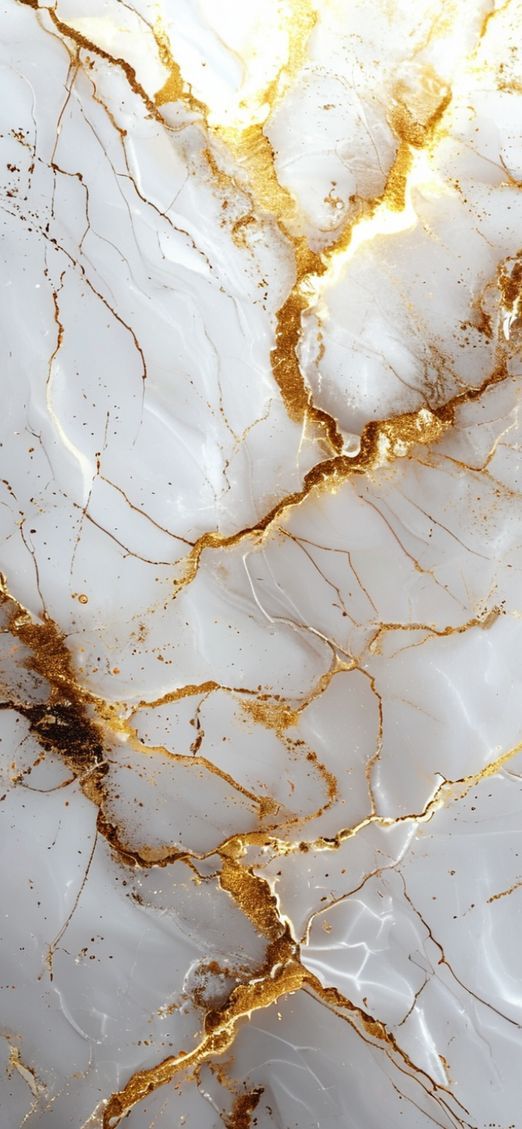 Marble Texture White Gold Veins Photorealistic Wallpaper