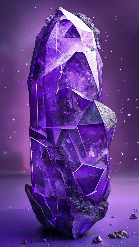 Geode Crystal Interior Purple Amethyst Photorealistic Wallpaper