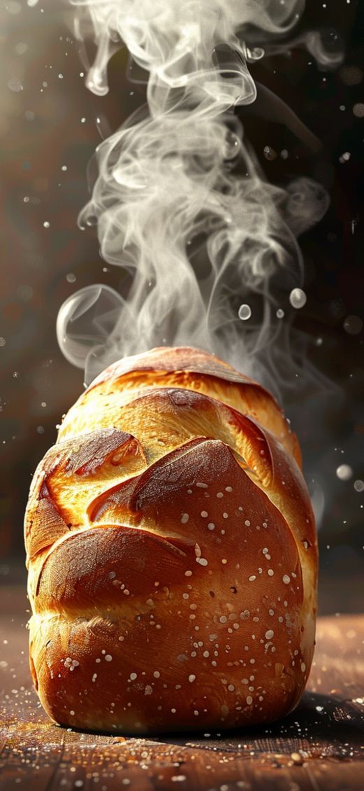 Bread Fresh Baked Steam Rising Photorealistic Wallpaper