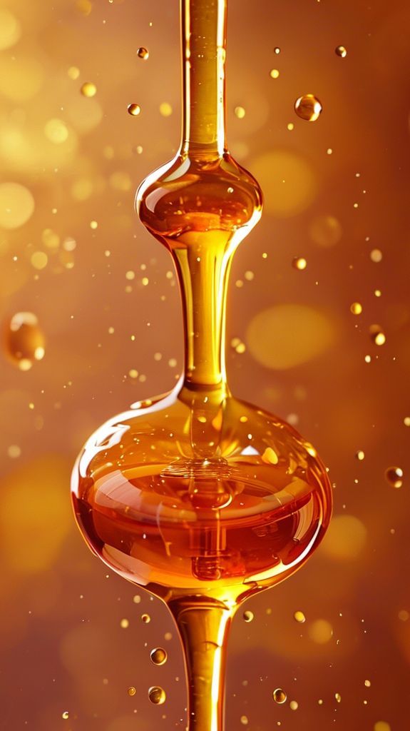 Honey Dripping From Spoon Golden Photorealistic Wallpaper