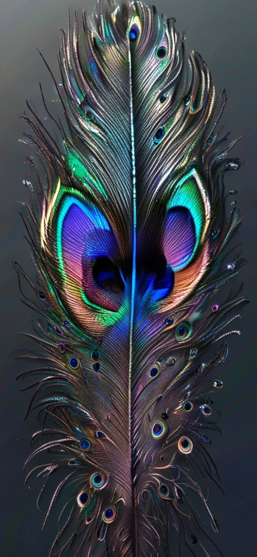 Peacock Feather Macro Iridescent Eye Photorealistic Wallpaper