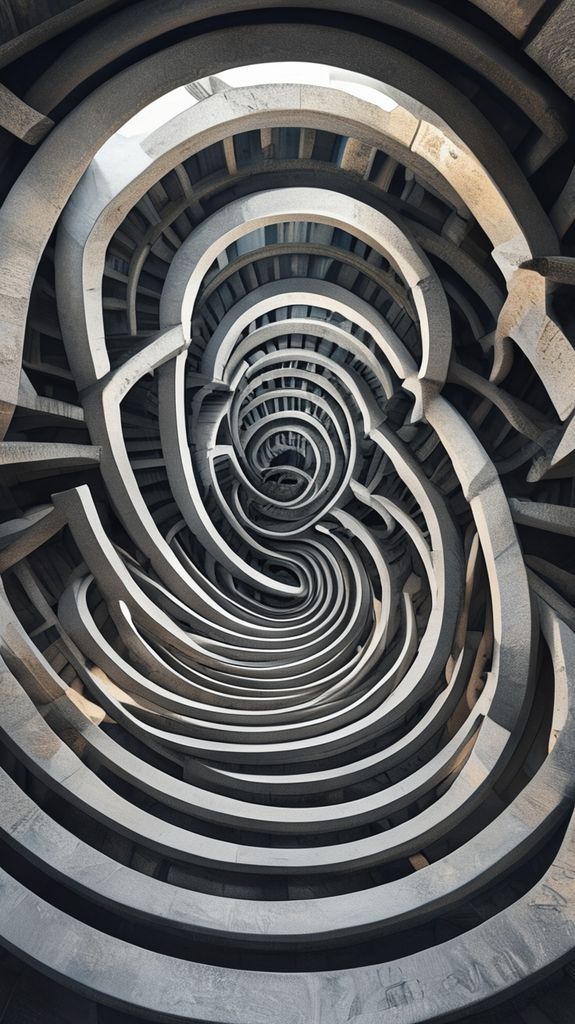 Spiral Staircase Looking Up Endless Photorealistic Wallpaper