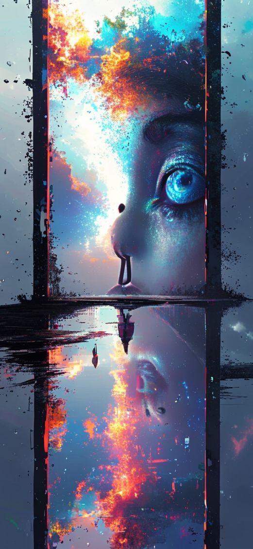 Mirror Showing Different World Reflection Digital art Wallpaper