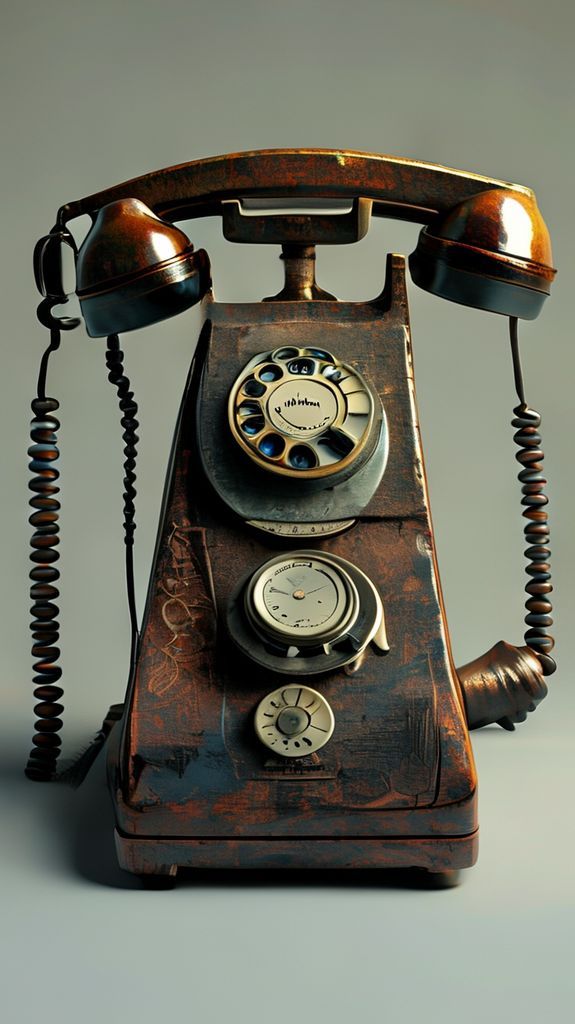 Vintage Telephone Rotary Dial Classic Photorealistic Wallpaper