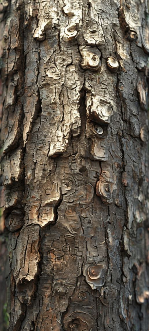 Tree Bark Texture Macro Lines Photorealistic Wallpaper