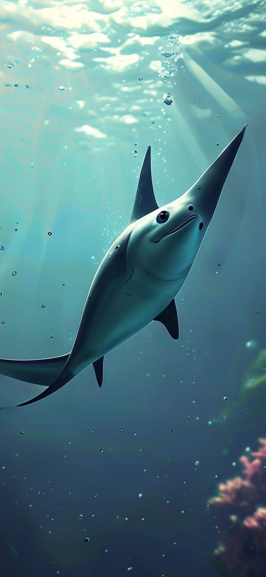 Manta Ray Gliding Graceful Underwater Photorealistic Wallpaper