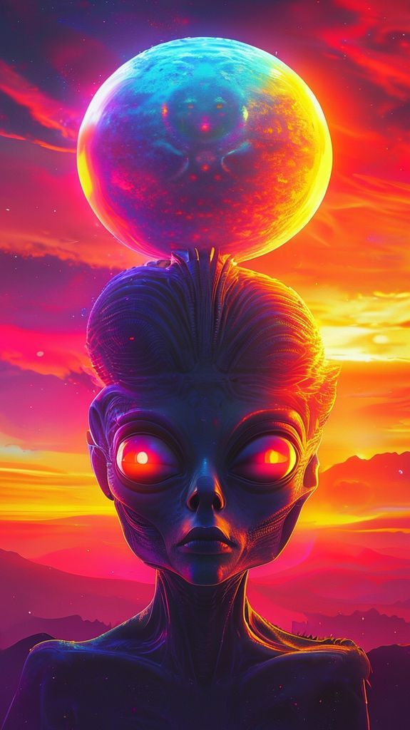 Alien Sunrise Three Suns Different Digital art Wallpaper