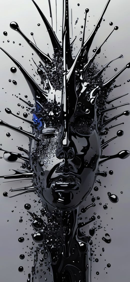 Ferrofluid Spikes Magnetic Sculpture Black Digital art Wallpaper