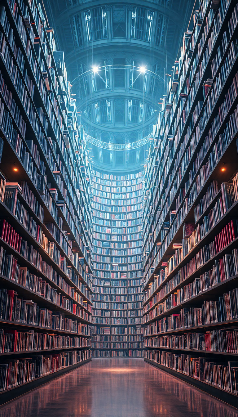 Infinite Library Impossible Architecture Books Digital art Wallpaper
