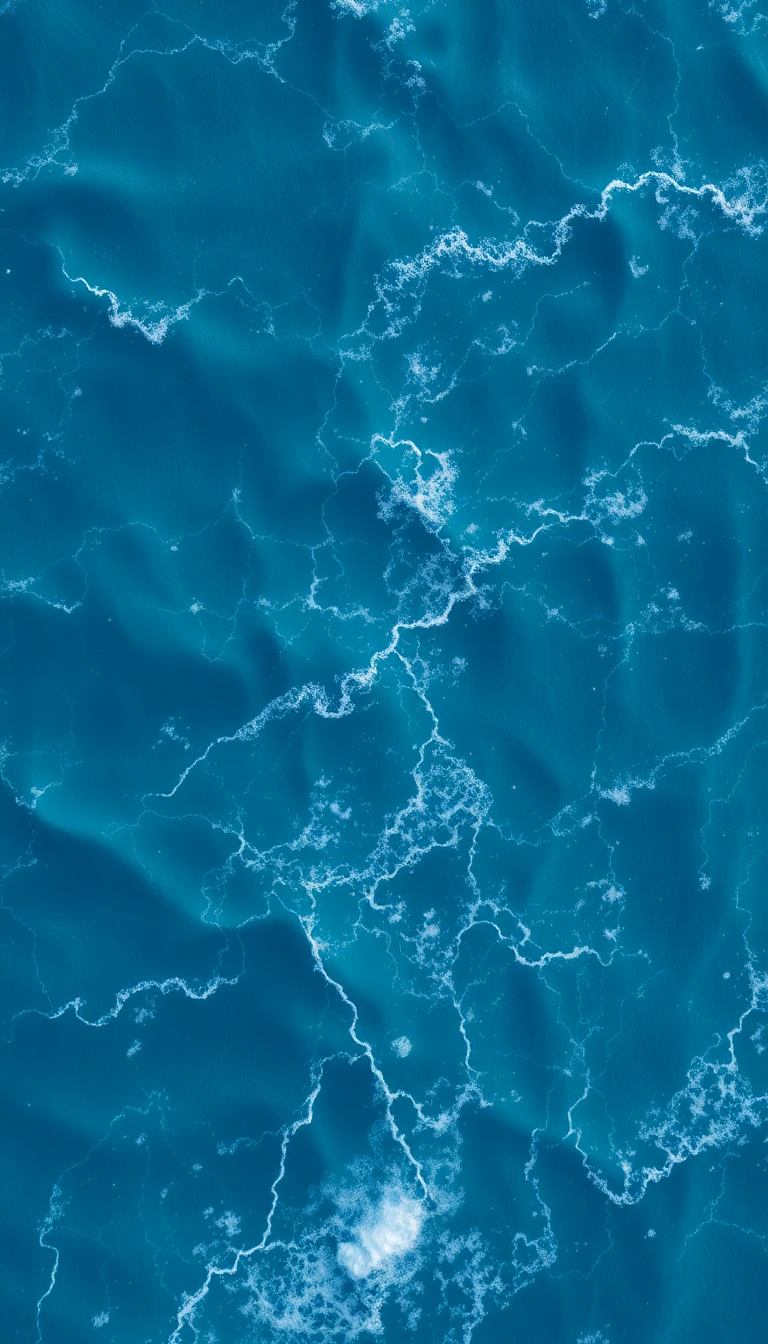 Ocean Waves Aerial View Pattern Photorealistic Wallpaper