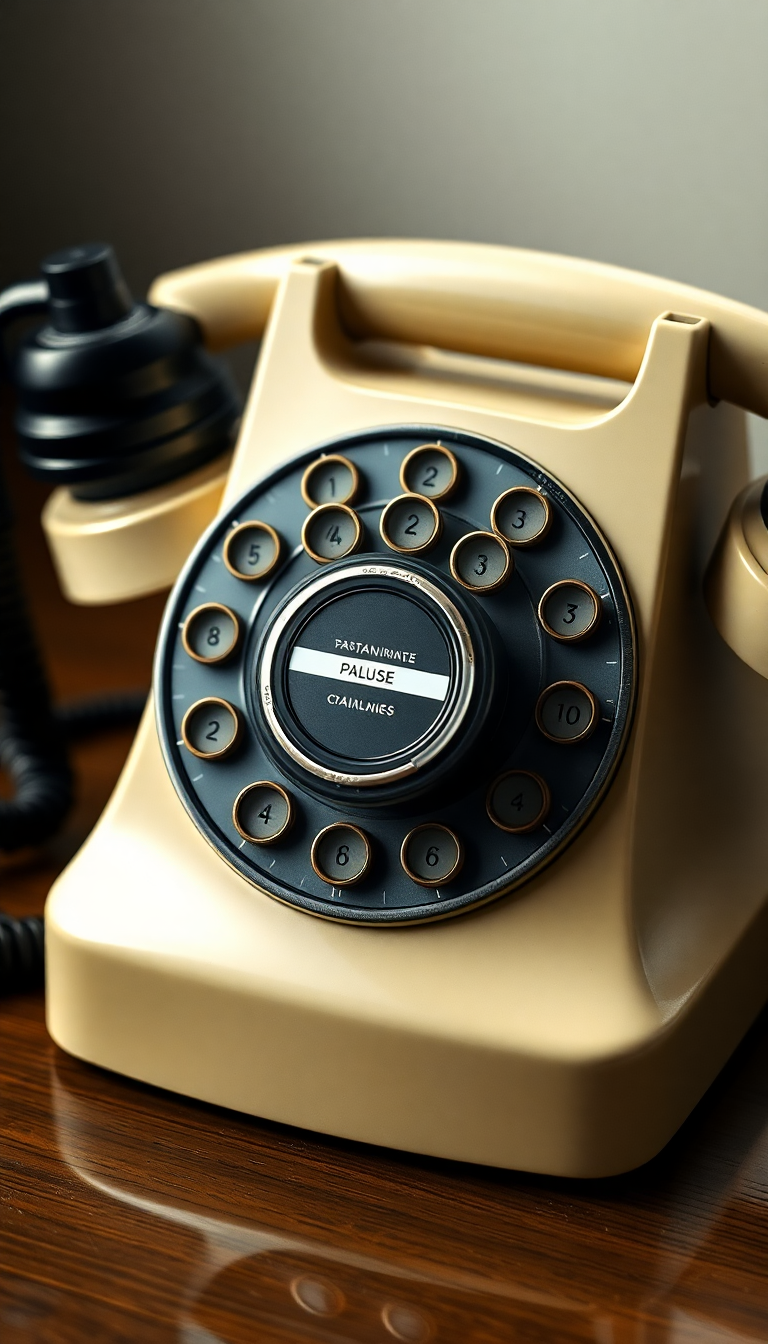 Vintage Telephone Rotary Dial Classic Photorealistic Wallpaper