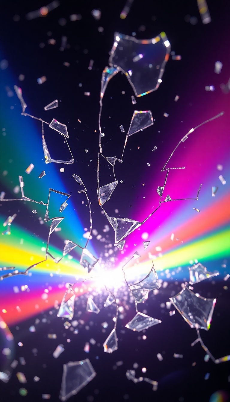 Shattered Glass Prism Light Rainbow Digital art Wallpaper