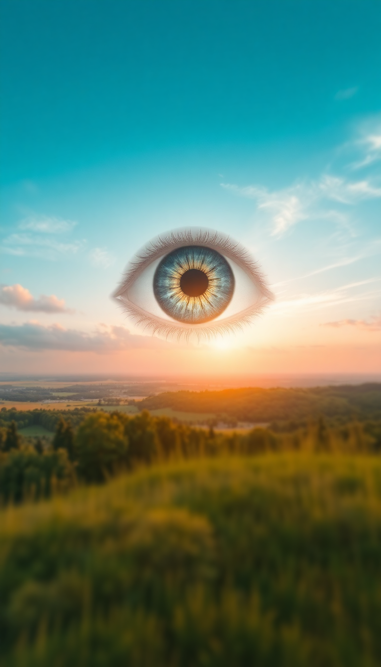 Giant Eye In Sky Watching Digital art Wallpaper