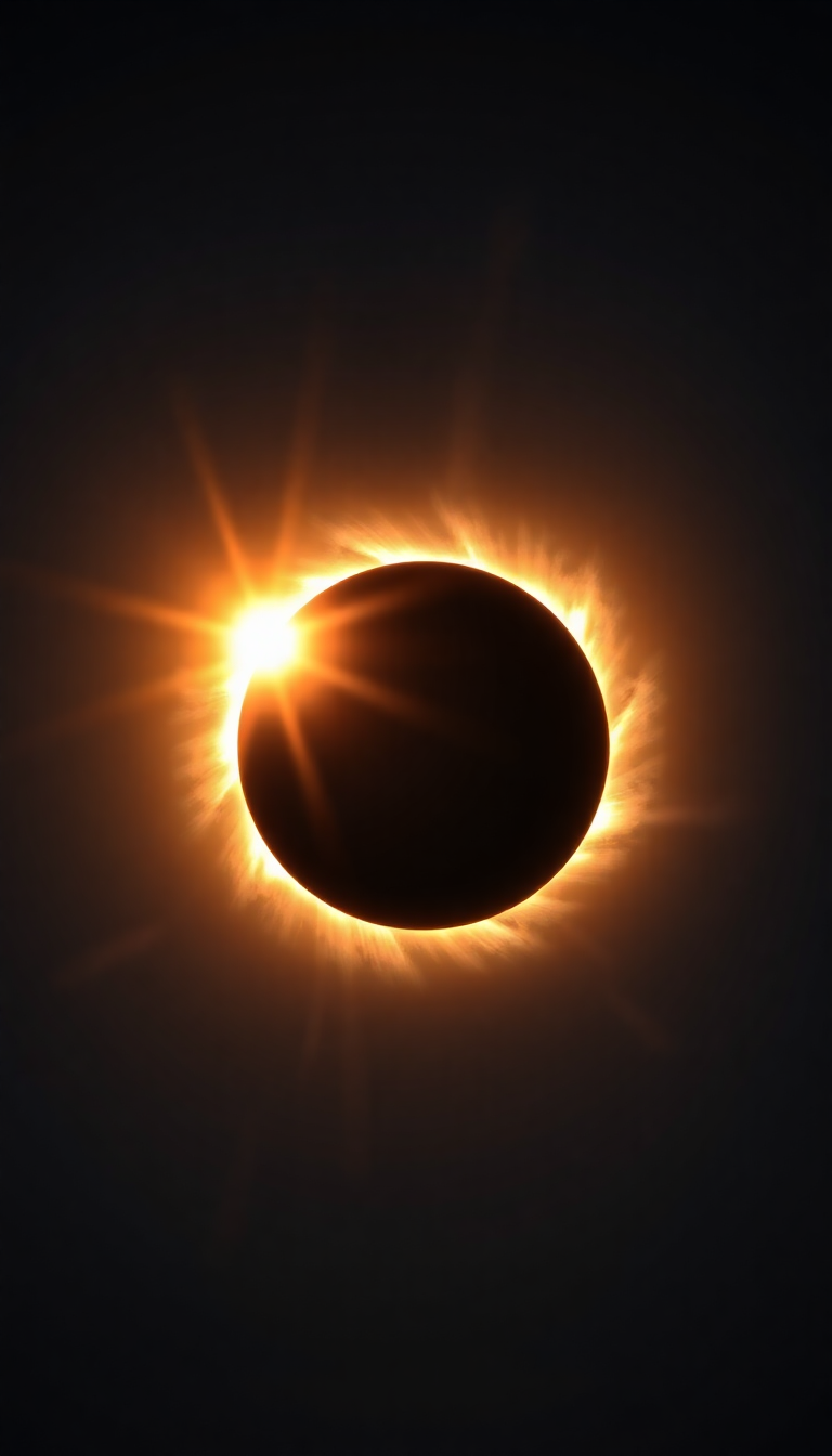 Solar Eclipse Corona Diamond Ring Photorealistic Wallpaper
