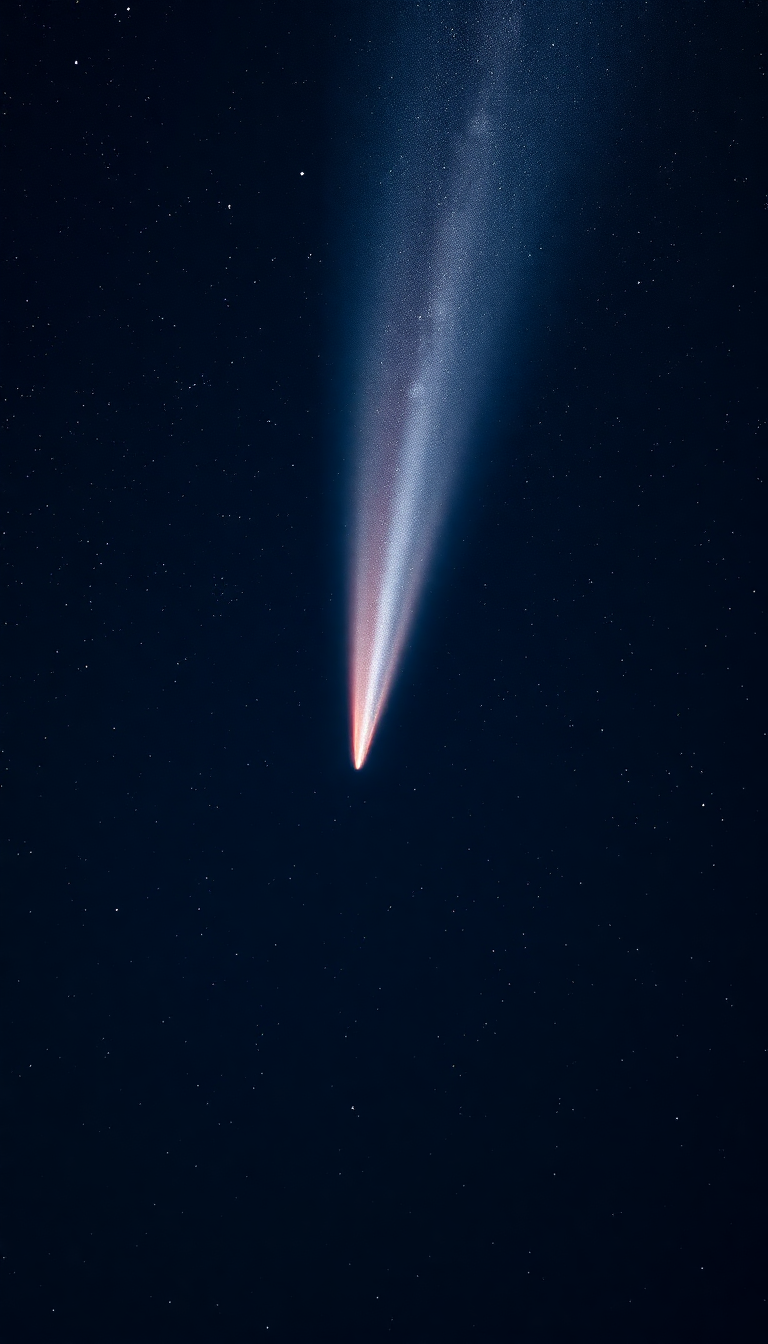 Comet Tail Streaming Across Night Photorealistic Wallpaper