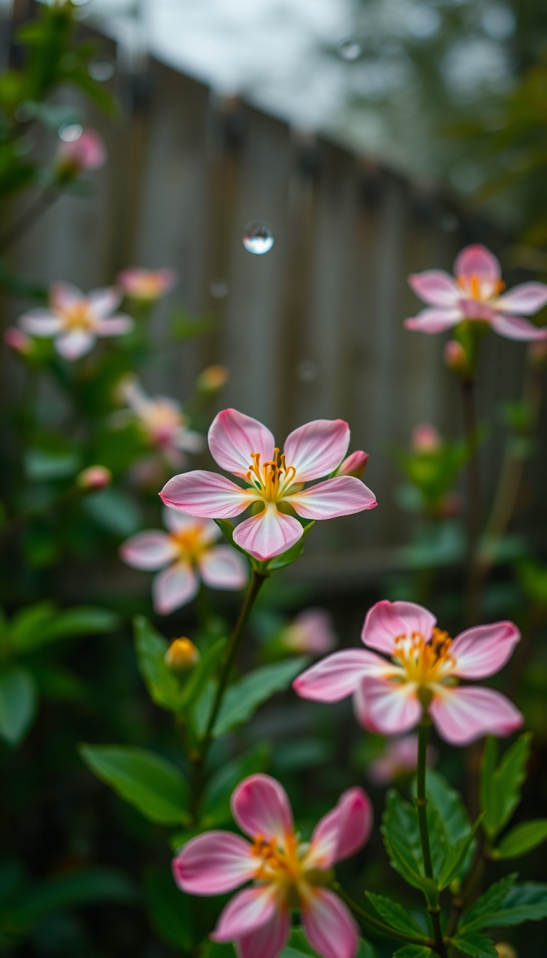 Spring Rain Flower Blooming Time Aesthetic Wallpaper