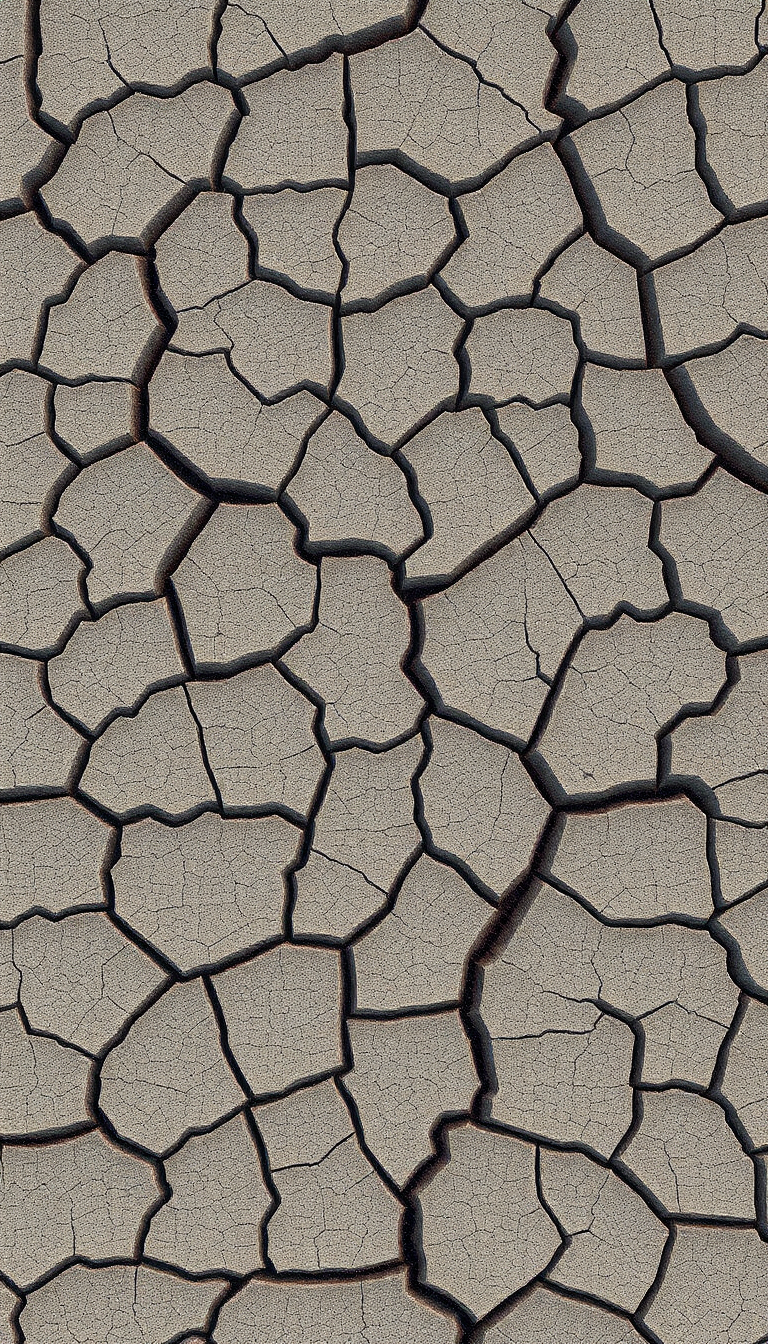 Cracked Earth Drought Pattern Texture Photorealistic Wallpaper