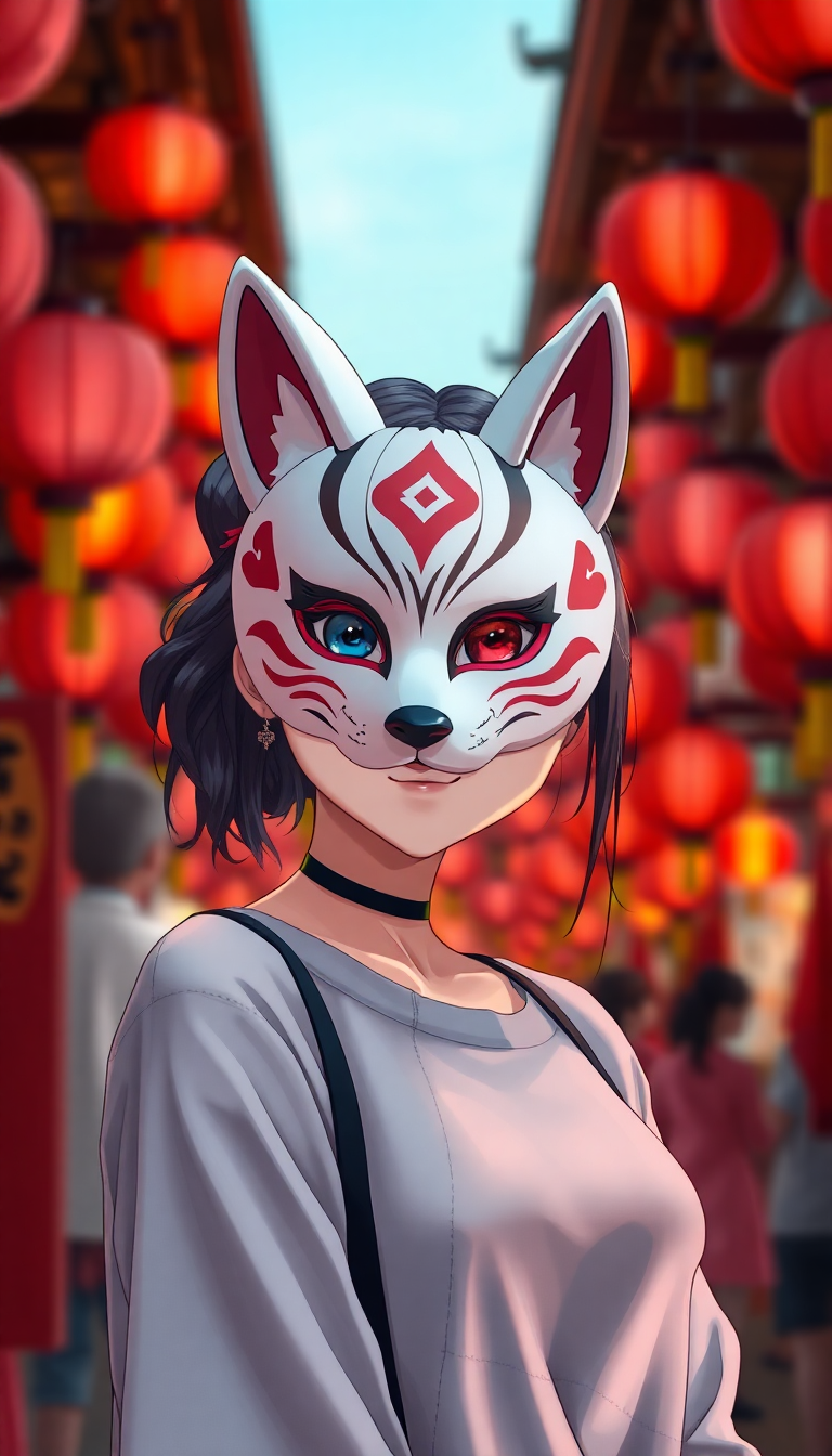 Anime Girl With A Kitsune Anime Wallpaper