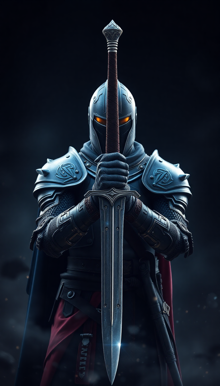 A Knight Holding His Sword Digital art Wallpaper