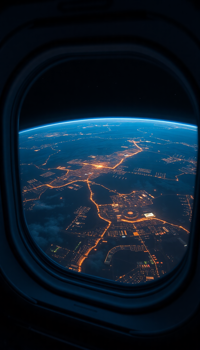 Space Station Window View Of Photorealistic Wallpaper