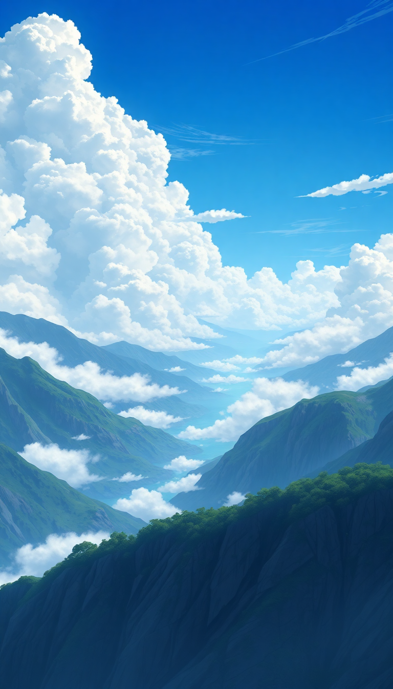 Cloud Sea Above Mountains Anime Anime Wallpaper