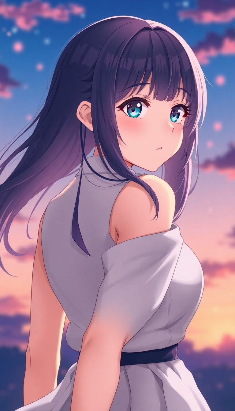 A Girl Showing Her Curve Anime Wallpaper