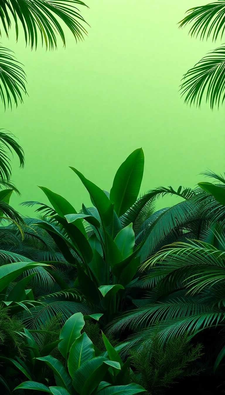 Jungle And Green Minimalist Wallpaper