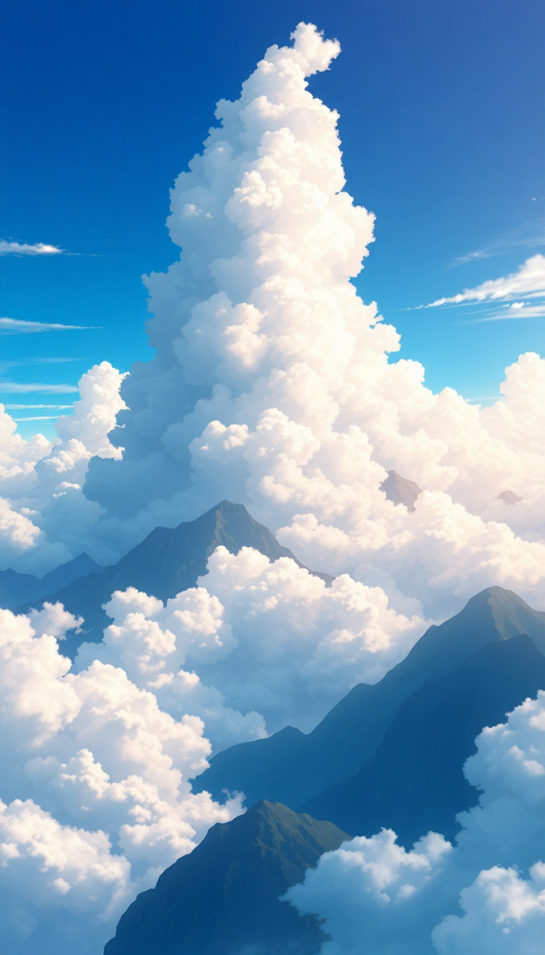 Cloud Sea Above Mountains Anime Anime Wallpaper