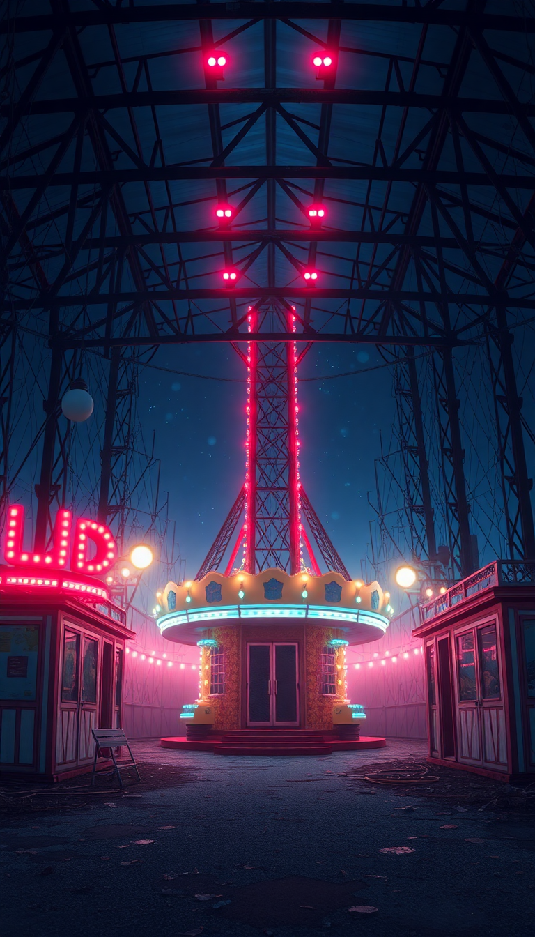 Abandoned Amusement Park Anime Eerie Anime Wallpaper