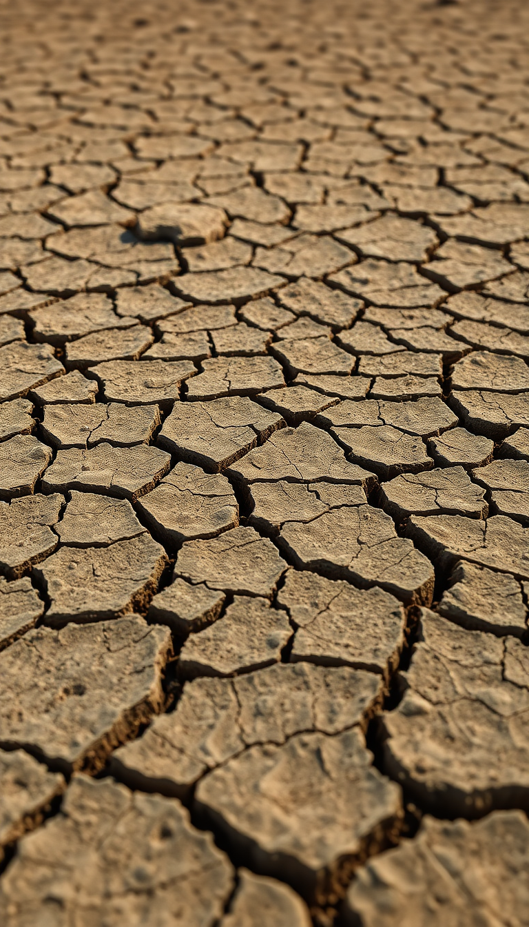 Cracked Earth Drought Pattern Texture Photorealistic Wallpaper