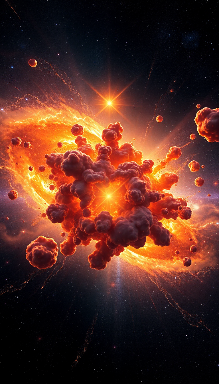 Colliding Galaxies Creating New Stars Digital art Wallpaper