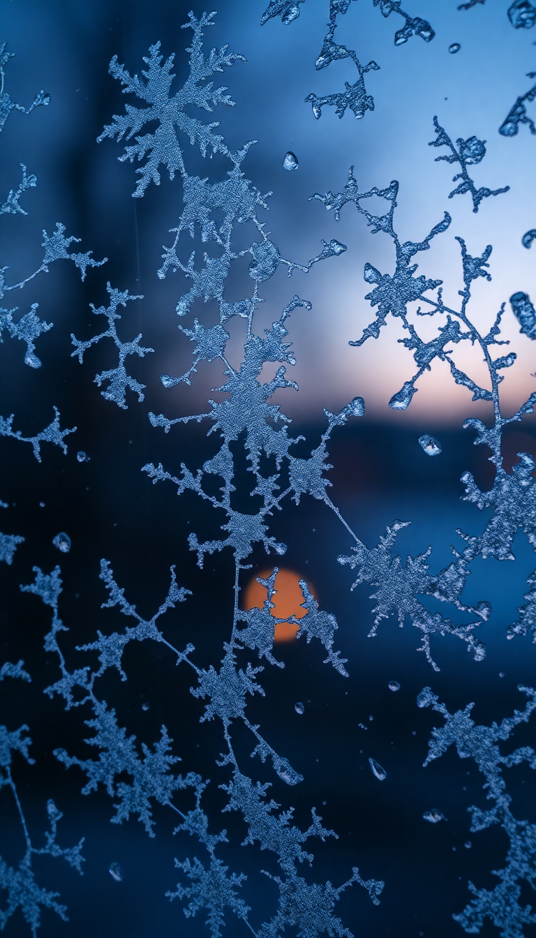 Frost Patterns On Window Macro Aesthetic Wallpaper