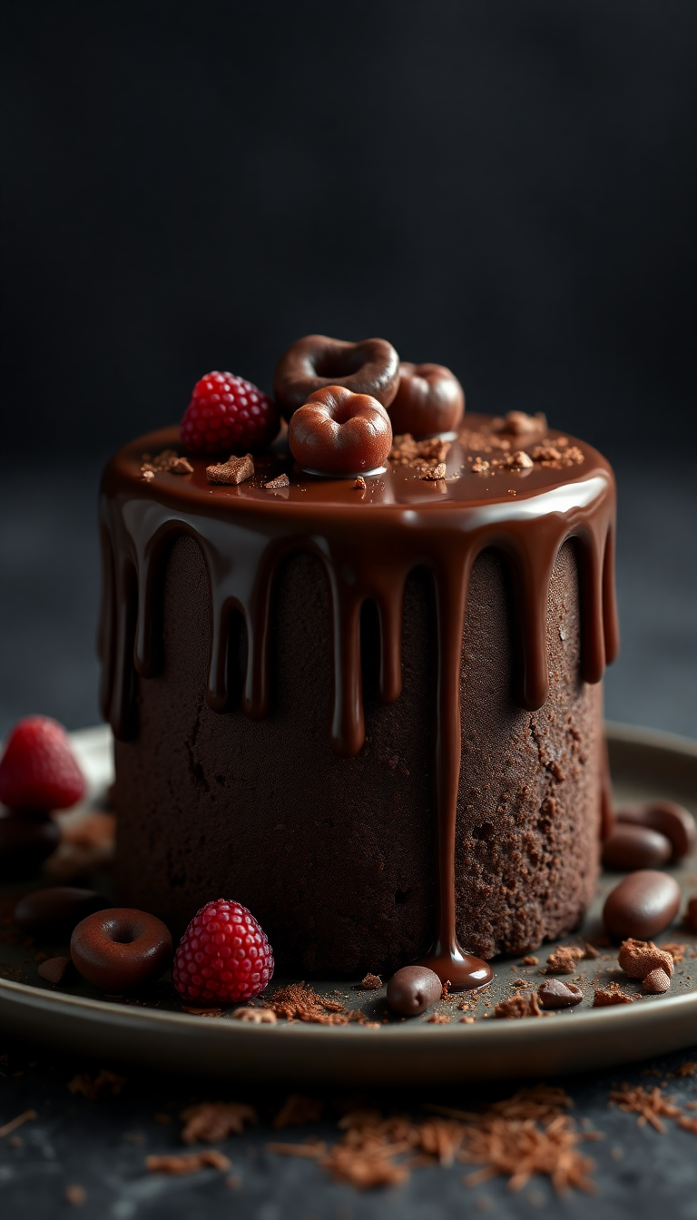 Chocolate Drip Cake Decadent Dessert Photorealistic Wallpaper