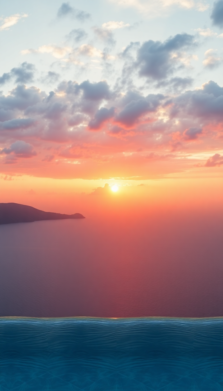 Infinity Pool Edge Overlooking Ocean Photorealistic Wallpaper