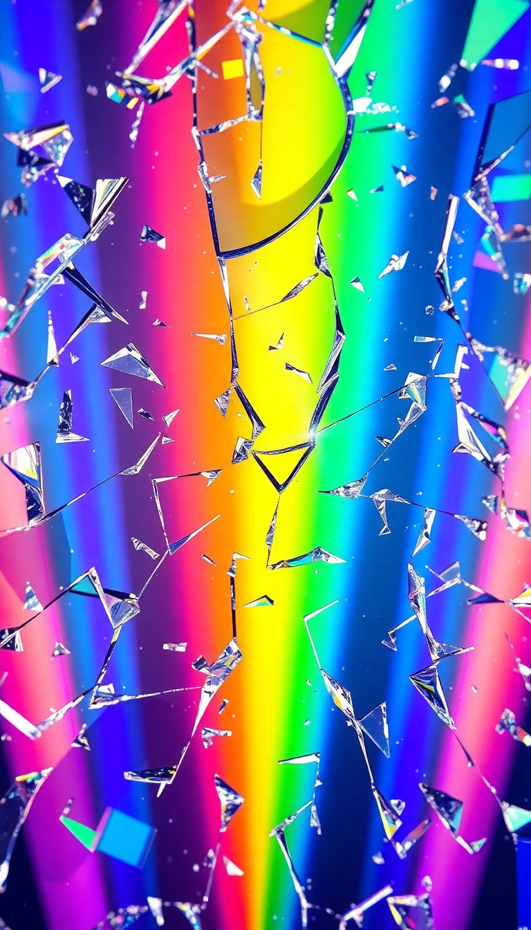 Shattered Glass Prism Light Rainbow Digital art Wallpaper