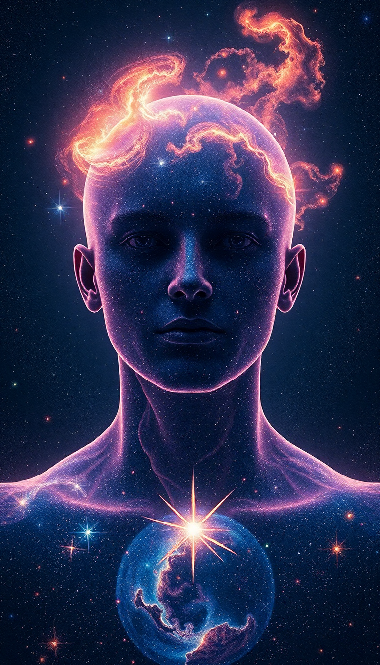 Person Made Of Galaxies Cosmic Digital art Wallpaper