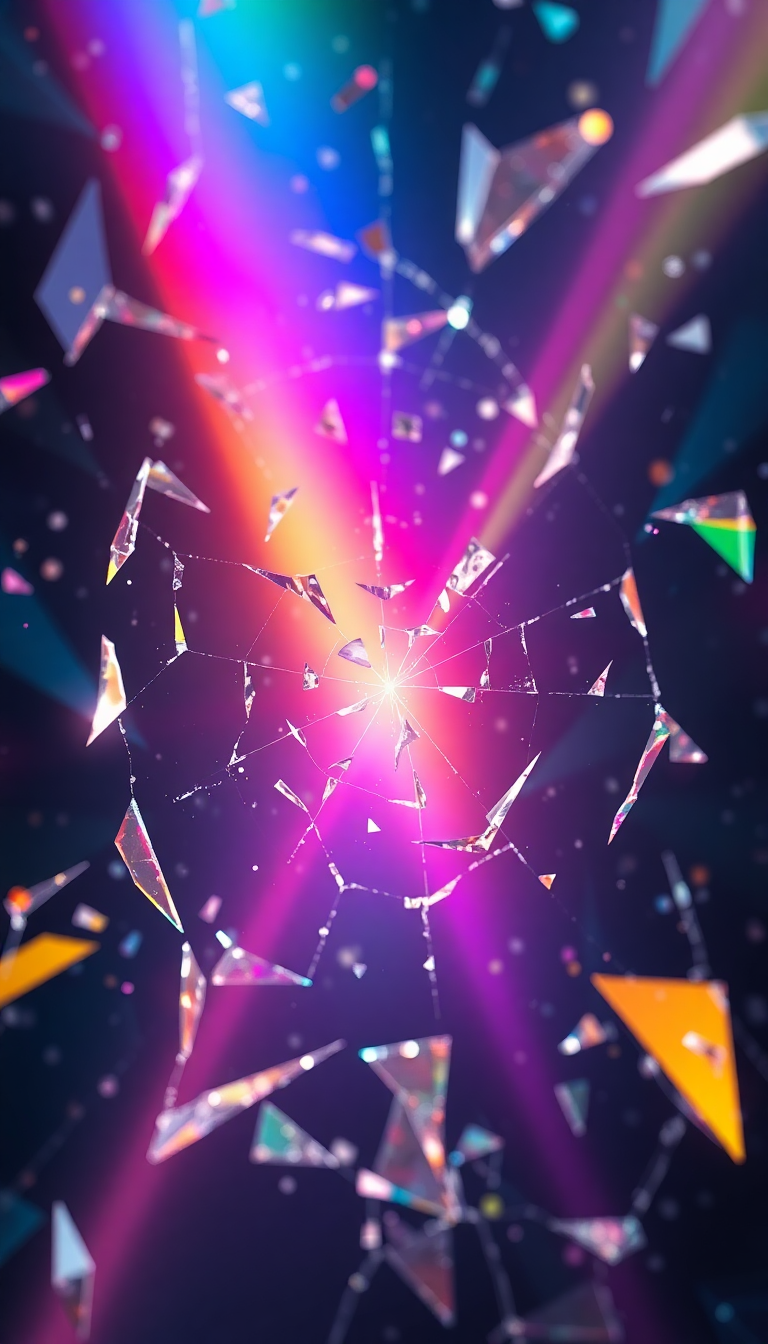 Shattered Glass Prism Light Rainbow Digital art Wallpaper