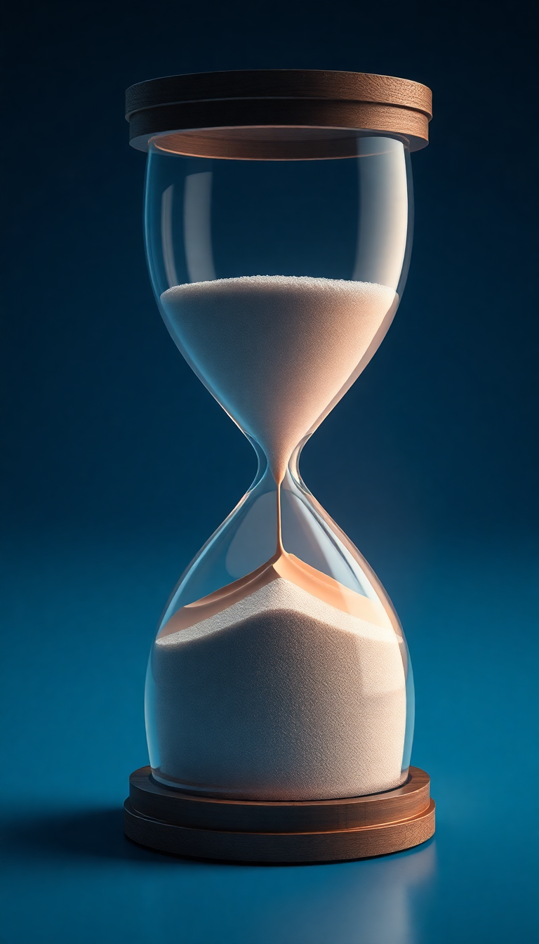 Hourglass Containing Ocean And Desert Digital art Wallpaper