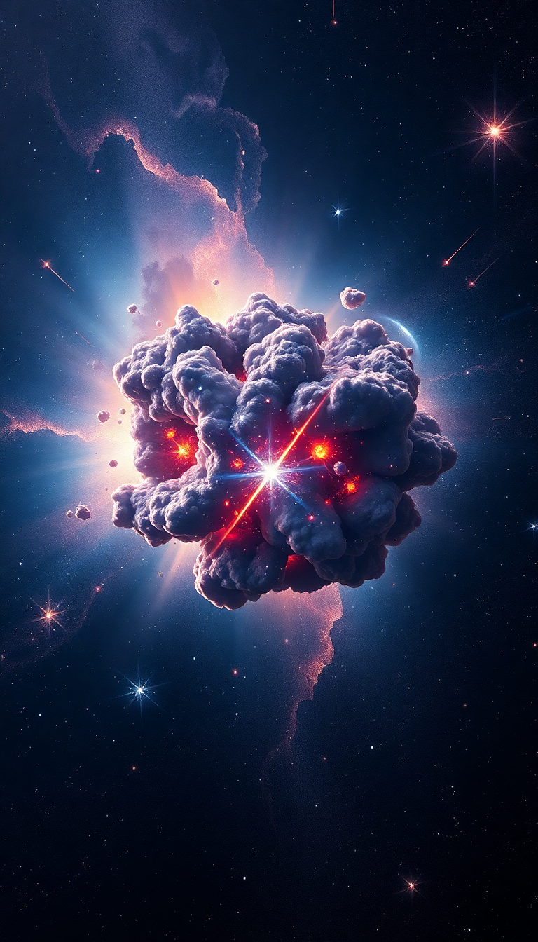 Colliding Galaxies Creating New Stars Digital art Wallpaper