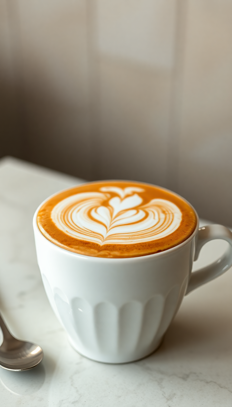 Perfect Latte Art Swan Milk Photorealistic Wallpaper