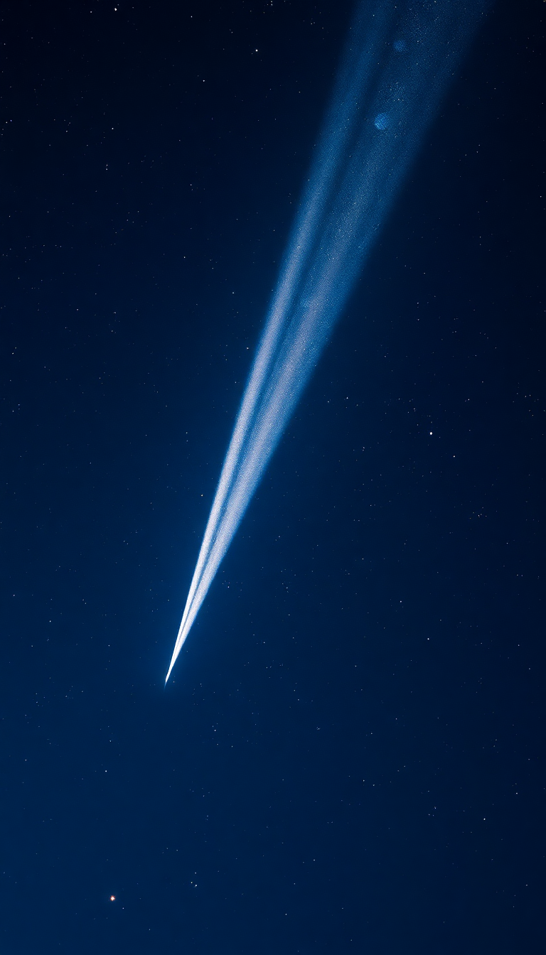 Comet Tail Streaming Across Night Photorealistic Wallpaper