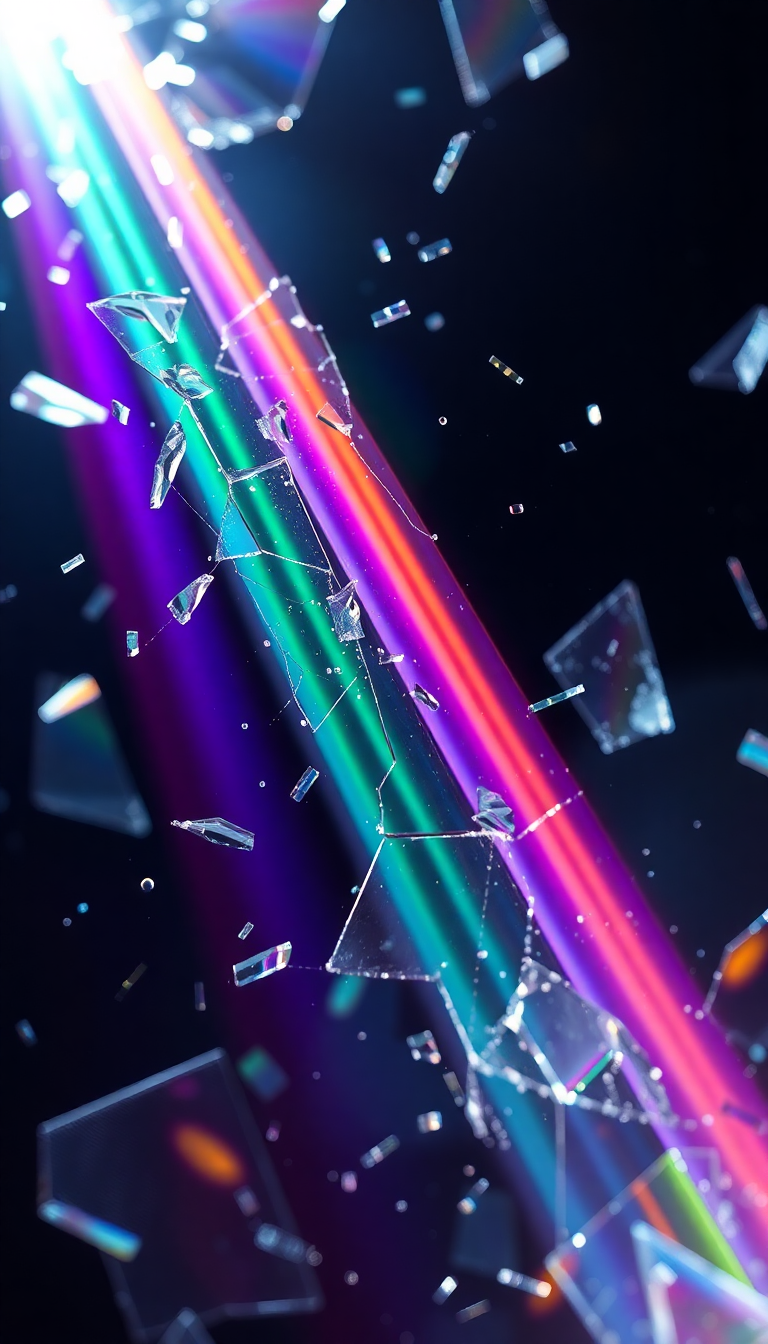 Shattered Glass Prism Light Rainbow Digital art Wallpaper