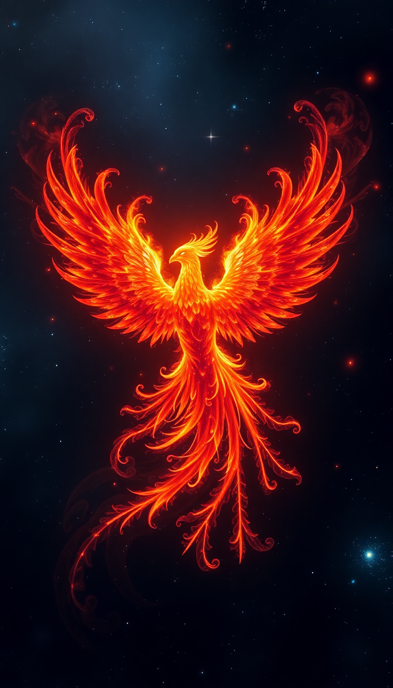 Nebula Shaped Like Phoenix Bird Digital art Wallpaper