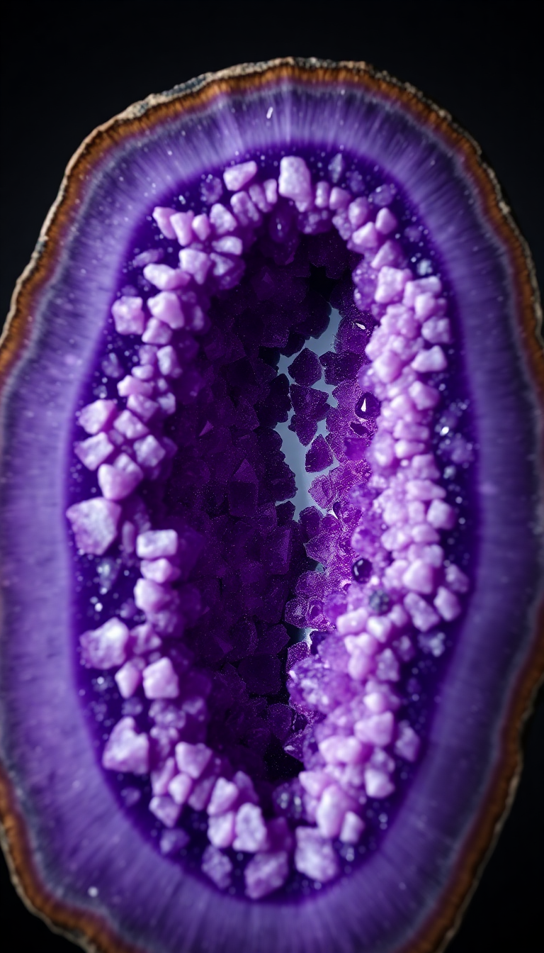 Geode Crystal Interior Purple Amethyst Photorealistic Wallpaper