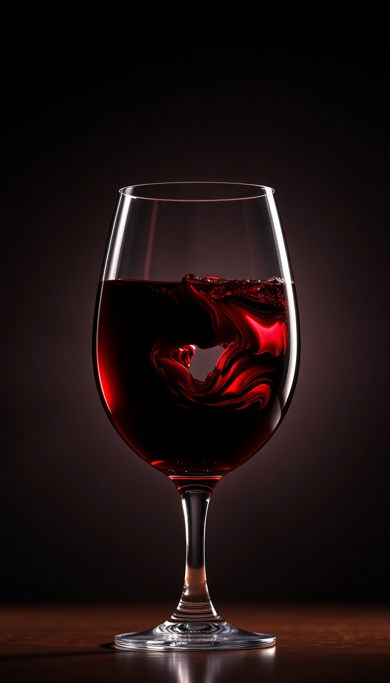 Wine Glass Swirl Burgundy Liquid Photorealistic Wallpaper