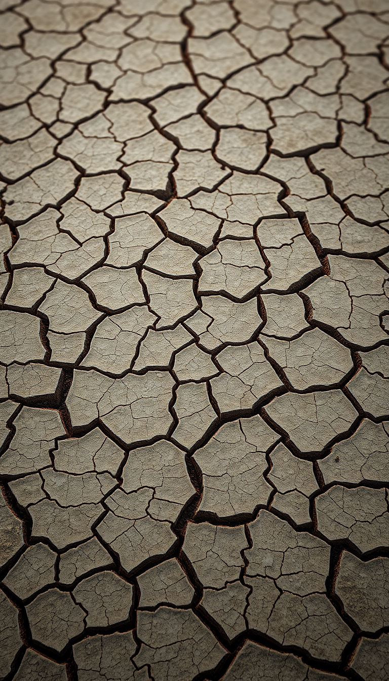Cracked Earth Drought Pattern Texture Photorealistic Wallpaper