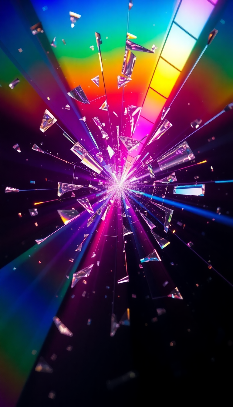 Shattered Glass Prism Light Rainbow Digital art Wallpaper